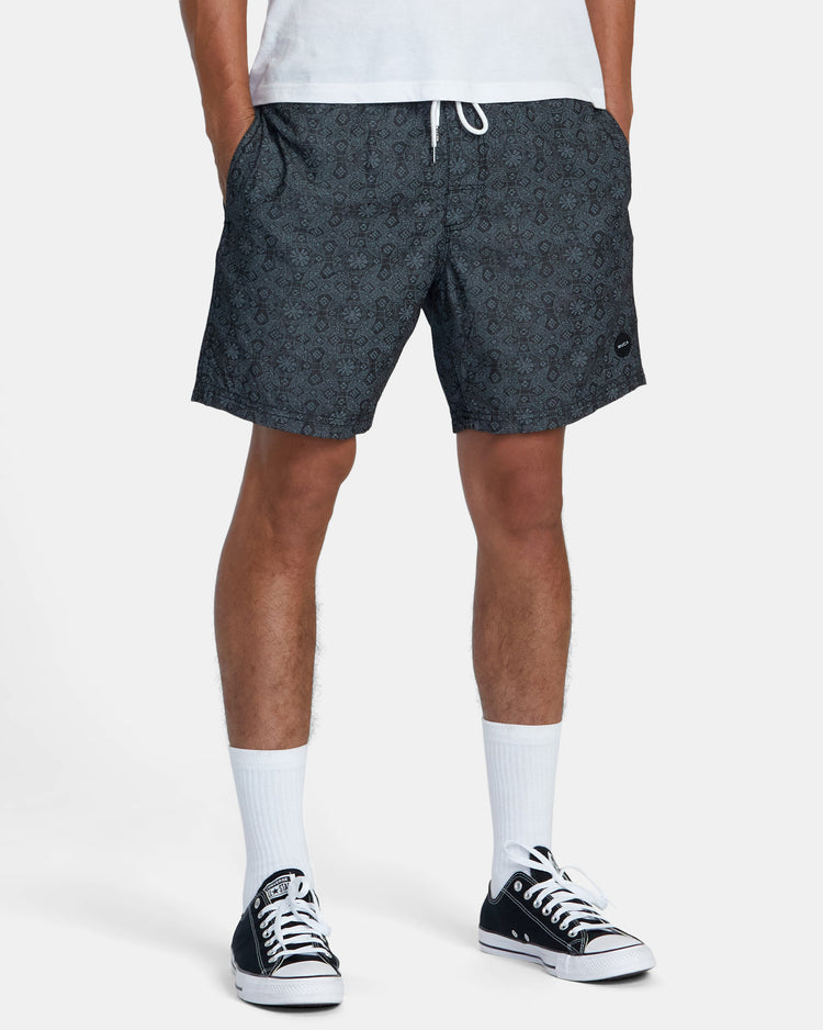 Escape Elastic Waist Chambray Shorts - Washed Black