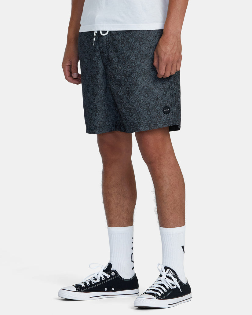 Escape Elastic Waist Chambray Shorts - Washed Black