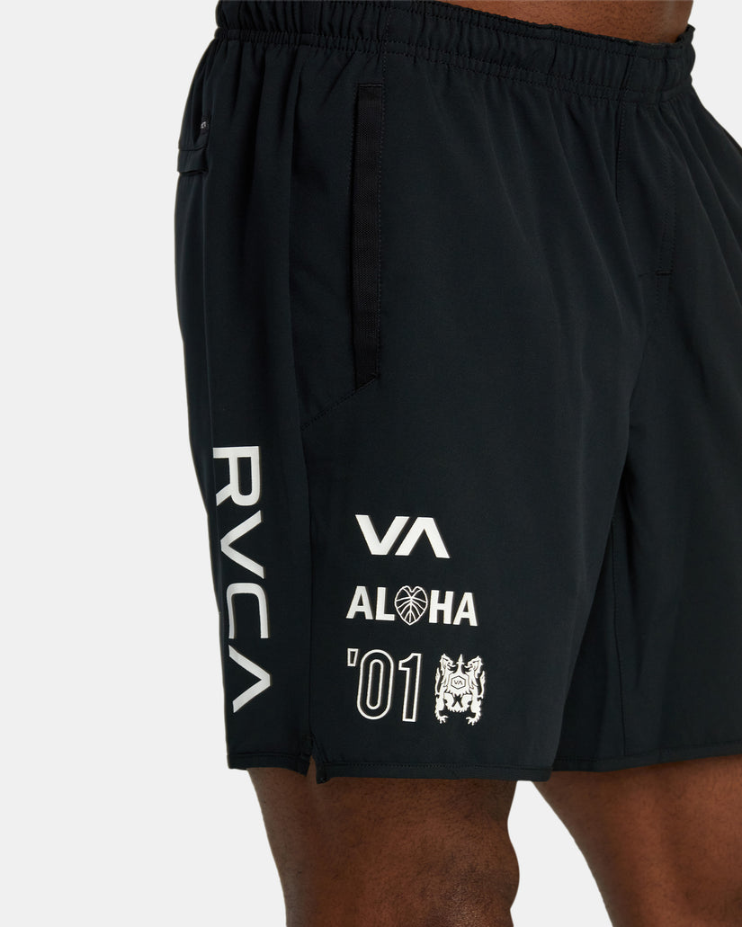 Hawaii All Brand Yogger Stretch 17" Shorts - Black