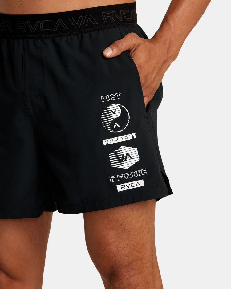 Yogger 15" Elastic Waist Shorts - Black