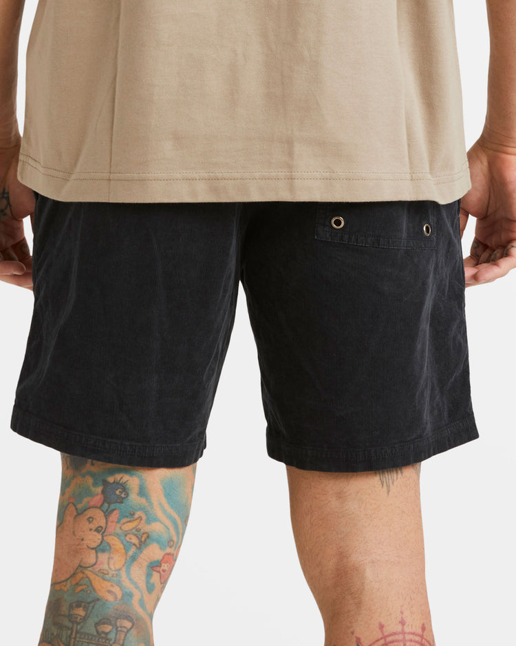 Escape 17" Elastic Waist Shorts - Black