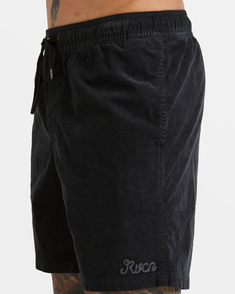 Escape 17" Elastic Waist Shorts - Black