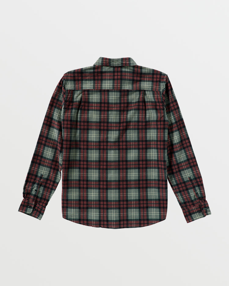 Freeman Cord Print Long Sleeve Shirt - College Green