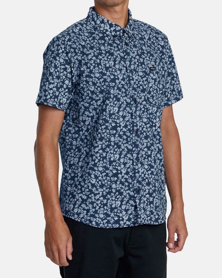 That'll Do Print Short Sleeve Shirt - Petrol Blue