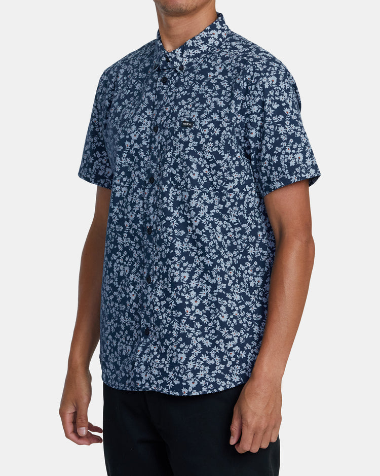 That'll Do Print Short Sleeve Shirt - Petrol Blue