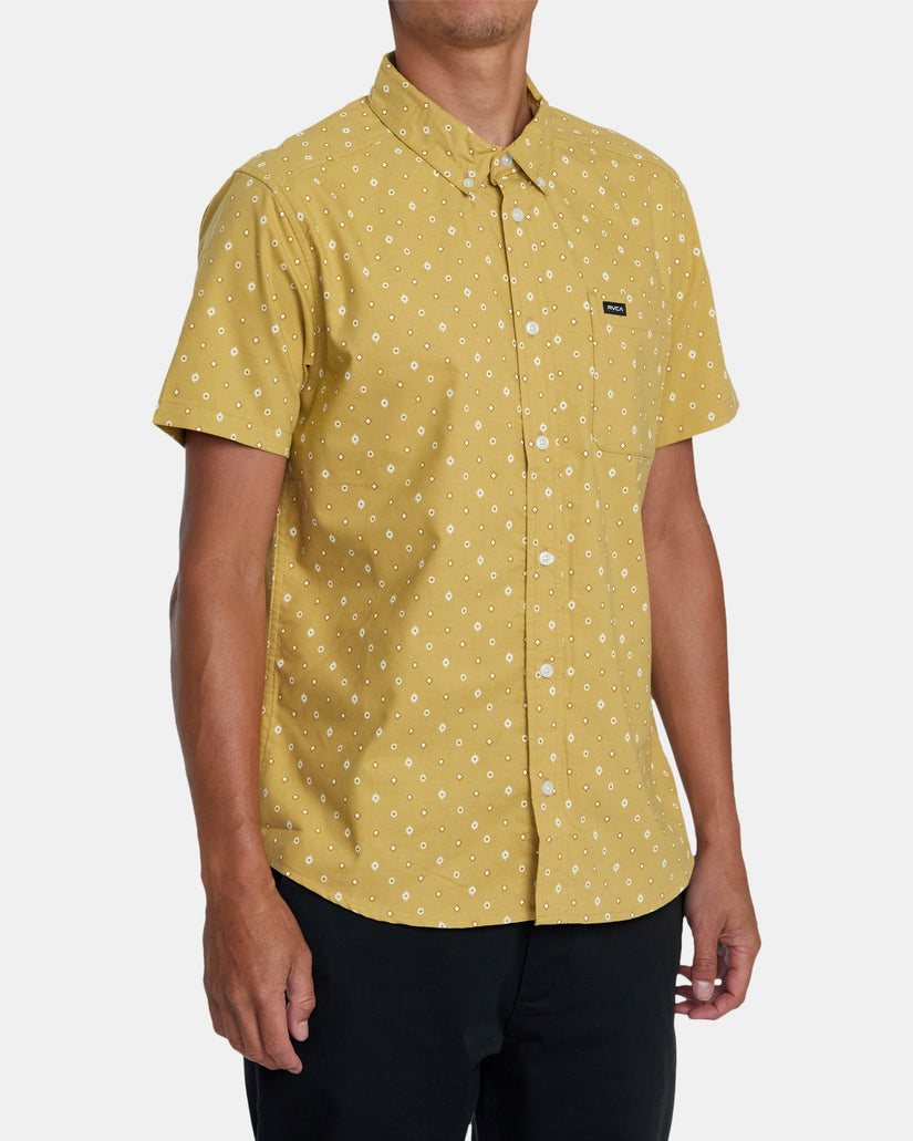 That'll Do Print Short Sleeve Shirt - Vintage Gold