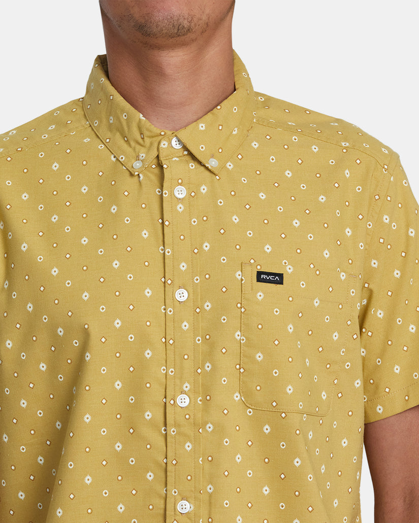 That'll Do Print Short Sleeve Shirt - Vintage Gold