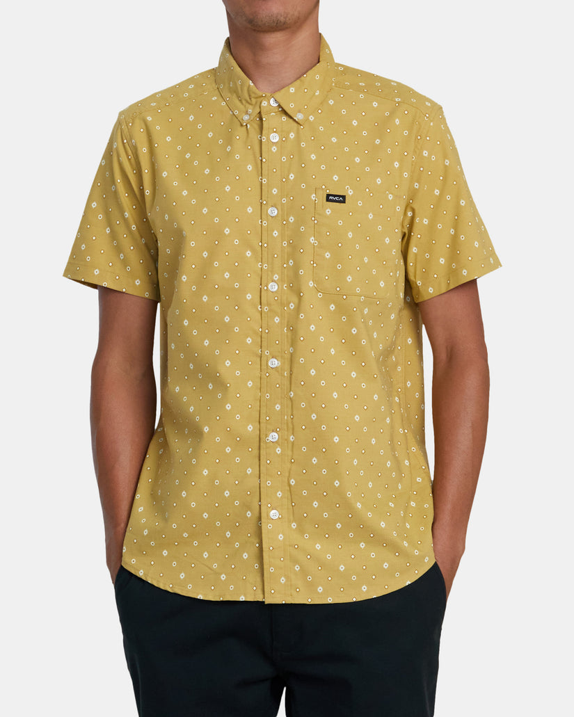 That'll Do Print Short Sleeve Shirt - Vintage Gold