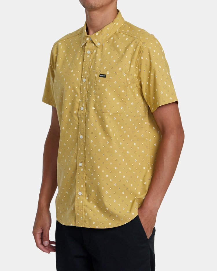 That'll Do Print Short Sleeve Shirt - Vintage Gold