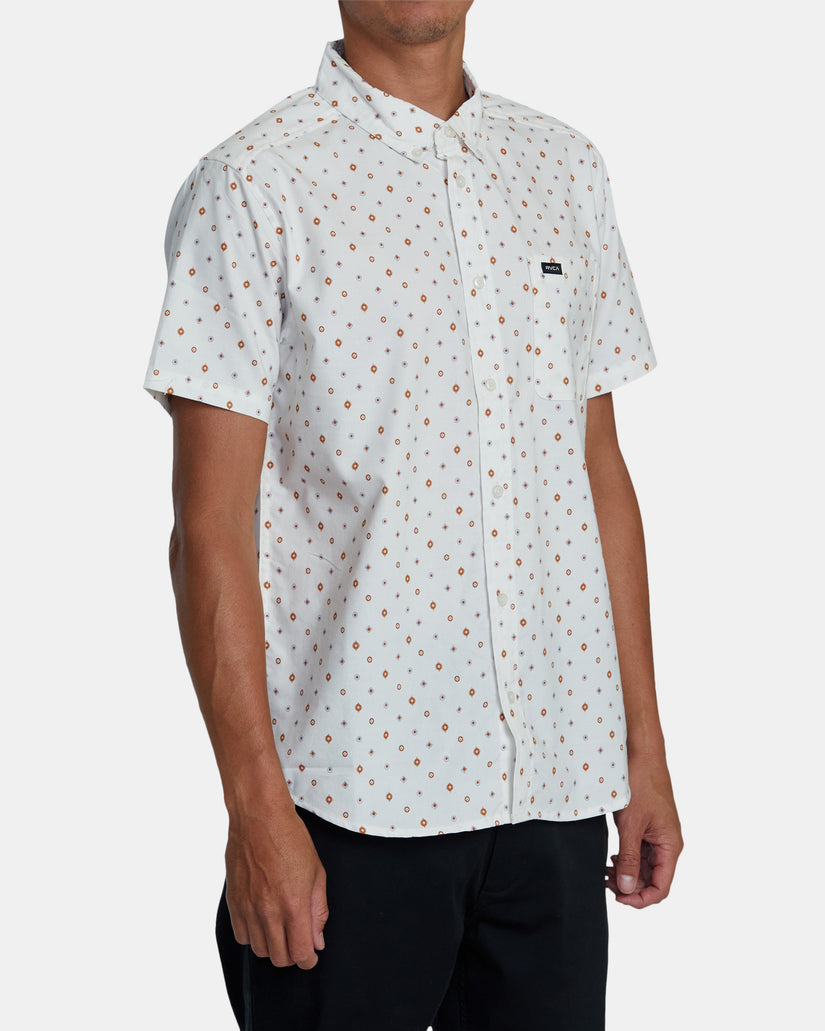 That'll Do Print Short Sleeve Shirt - Vintage White