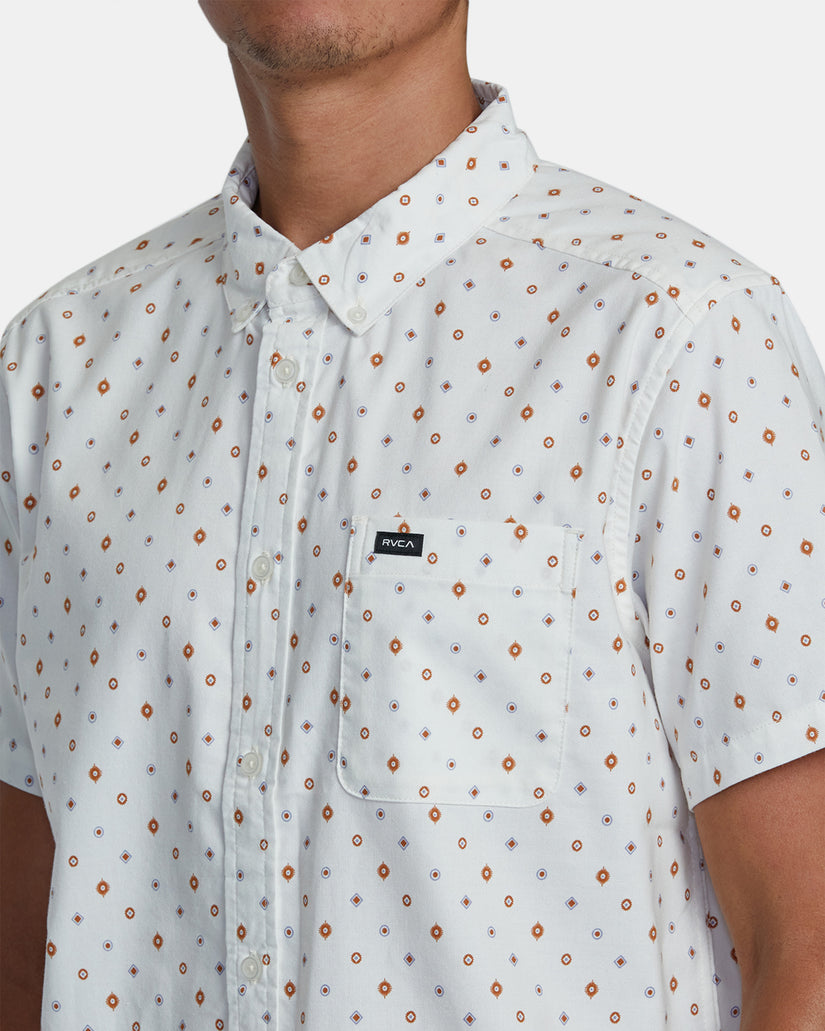 That'll Do Print Short Sleeve Shirt - Vintage White