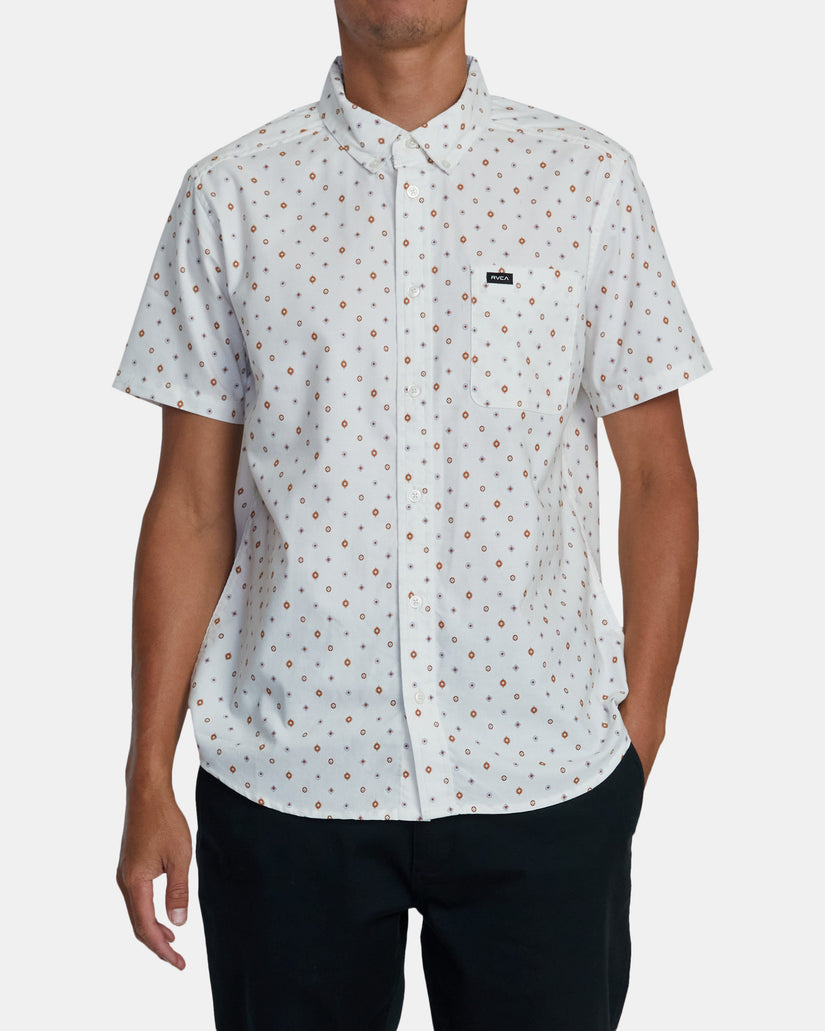 That'll Do Print Short Sleeve Shirt - Vintage White