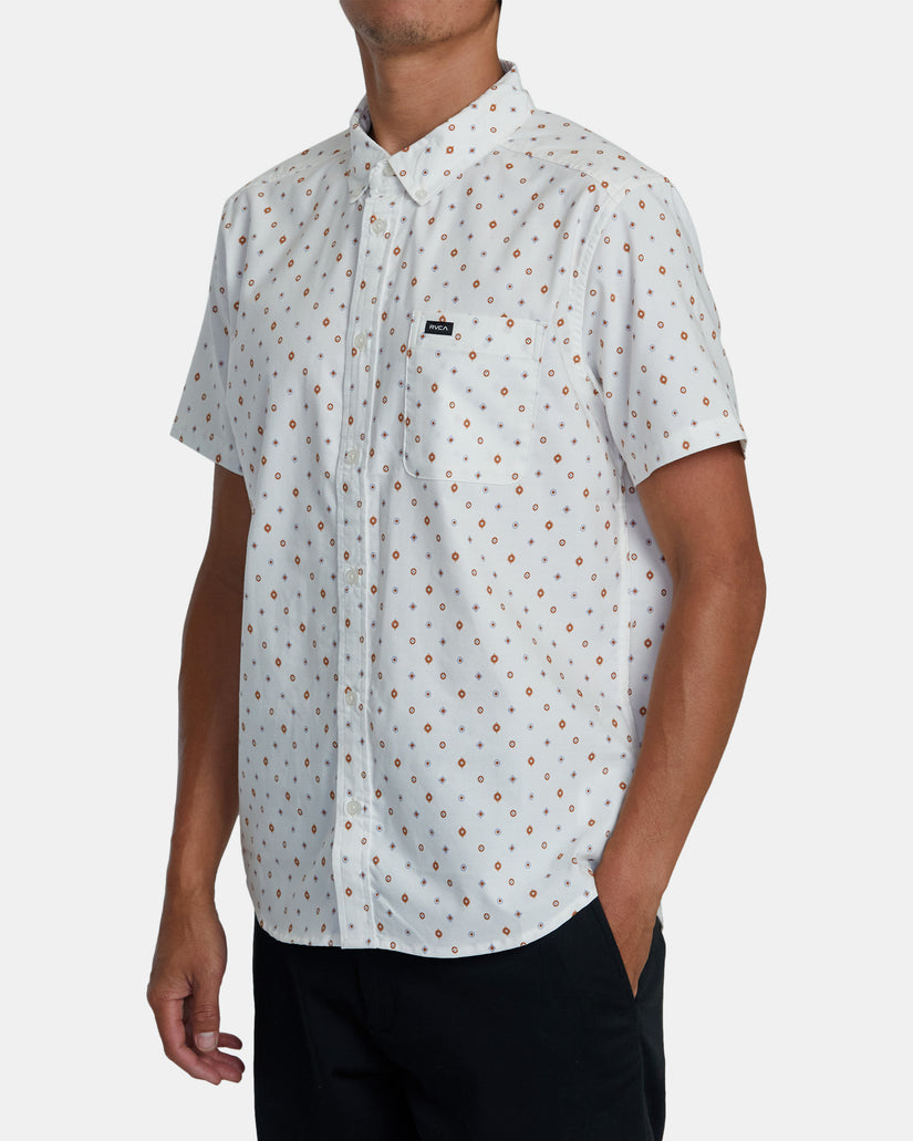 That'll Do Print Short Sleeve Shirt - Vintage White