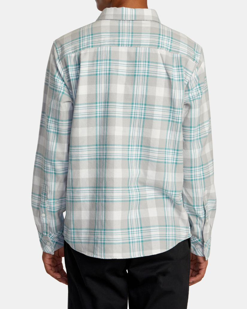 That'll Work Flannel Long Sleeve Shirt - Silver Bleach