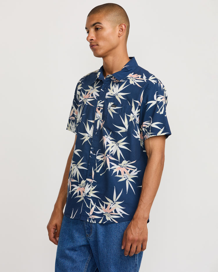 Morning Glory Short Sleeve Shirt - Moody Blue