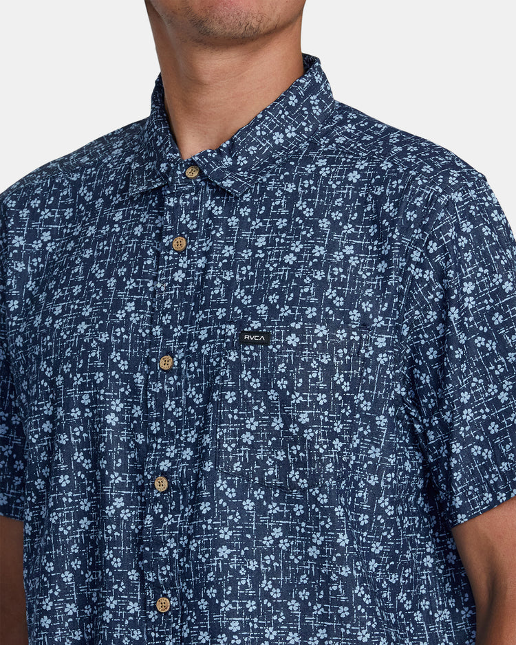 Frame Chambray Short Sleeve Shirt - Indigo