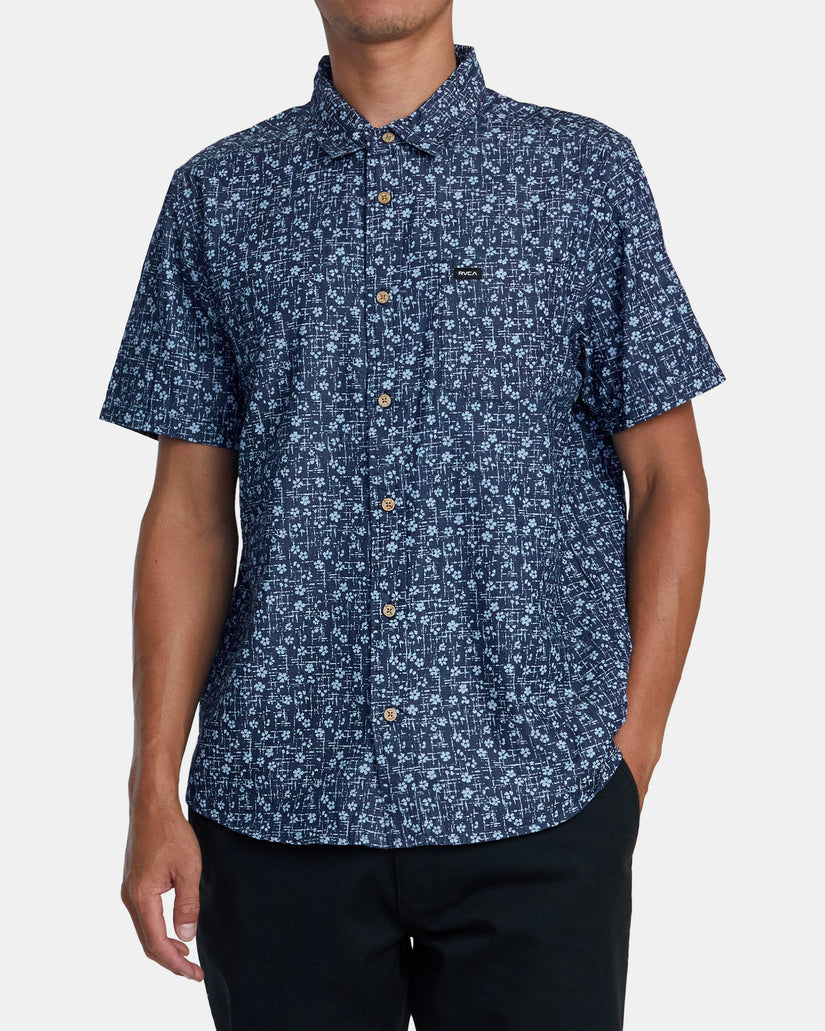 Frame Chambray Short Sleeve Shirt - Indigo