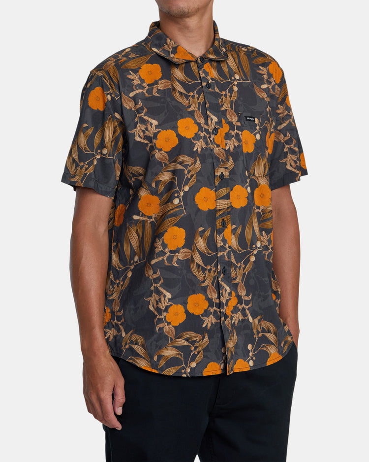 Botanical Short Sleeve Shirt - Black