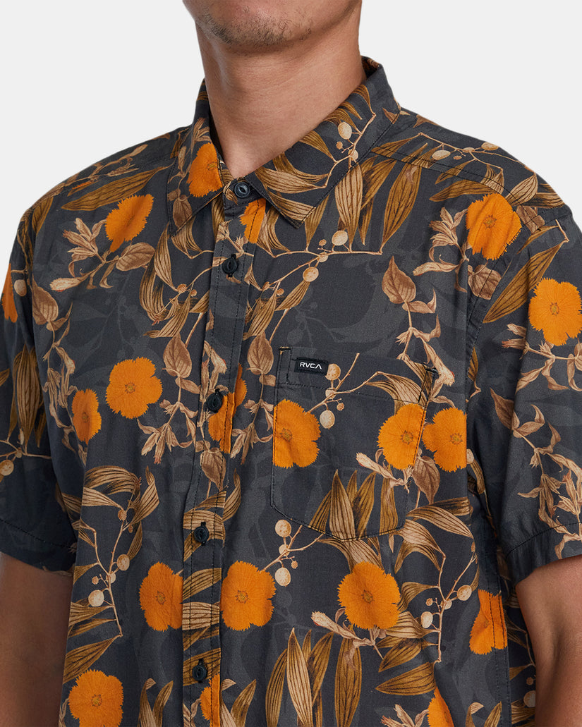 Botanical Short Sleeve Shirt - Black