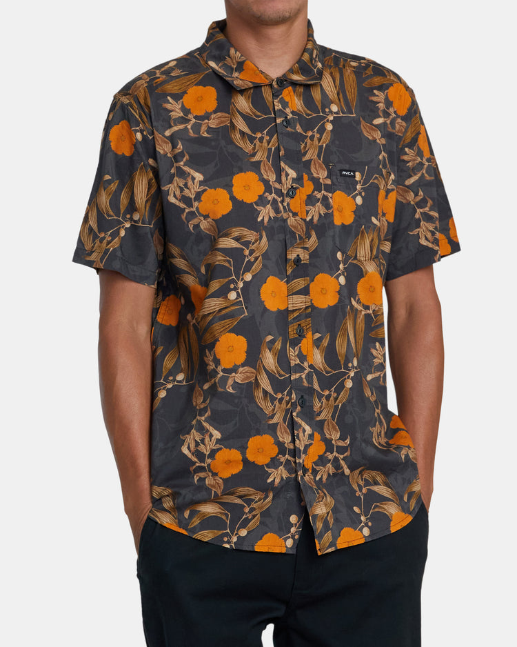 Botanical Short Sleeve Shirt - Black