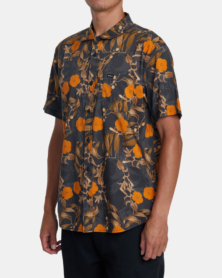 Botanical Short Sleeve Shirt - Black