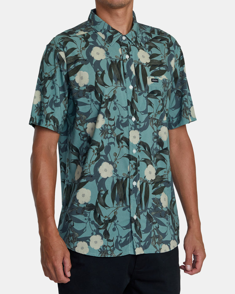 Botanical Short Sleeve Shirt - Green Tea