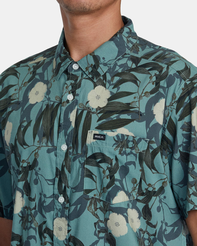 Botanical Short Sleeve Shirt - Green Tea