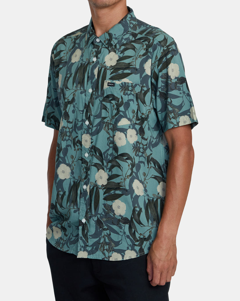 Botanical Short Sleeve Shirt - Green Tea