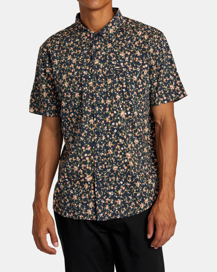 Botanical Short Sleeve Shirt - Navy Marine