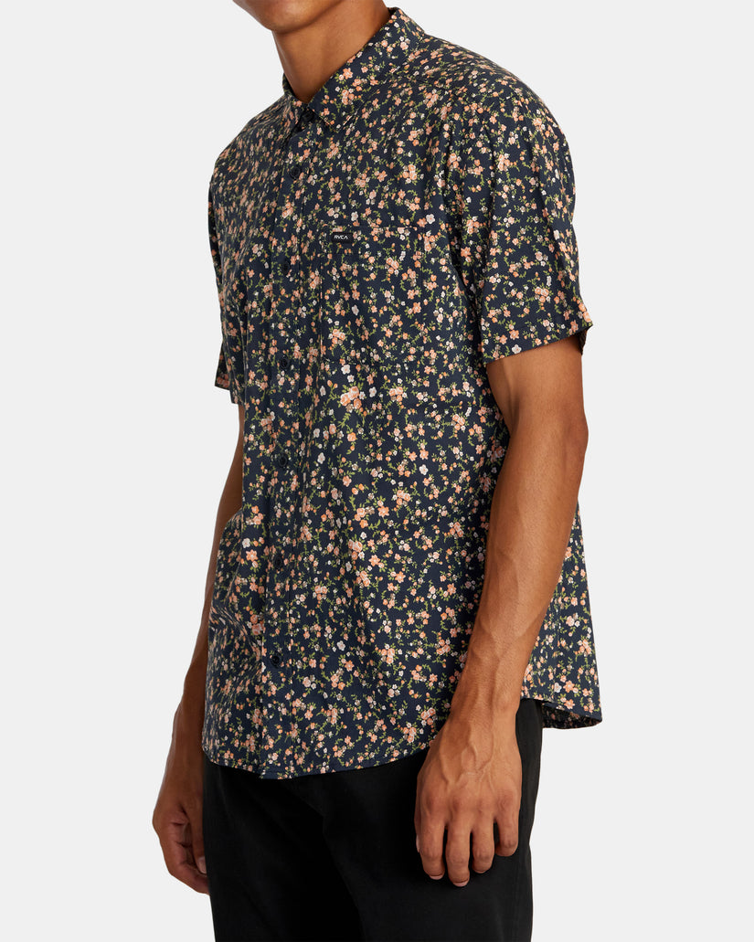 Botanical Short Sleeve Shirt - Navy Marine