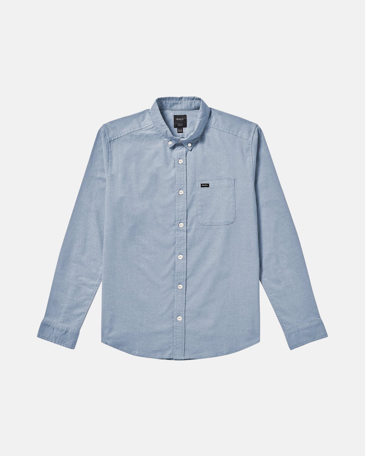 RVCA That'll Do Stretch Long Sleeve Shirt, Oxford Blue, XXL RVCA That'll Do Stretch Long Sleeve Shirt, Oxford Blue, XXL