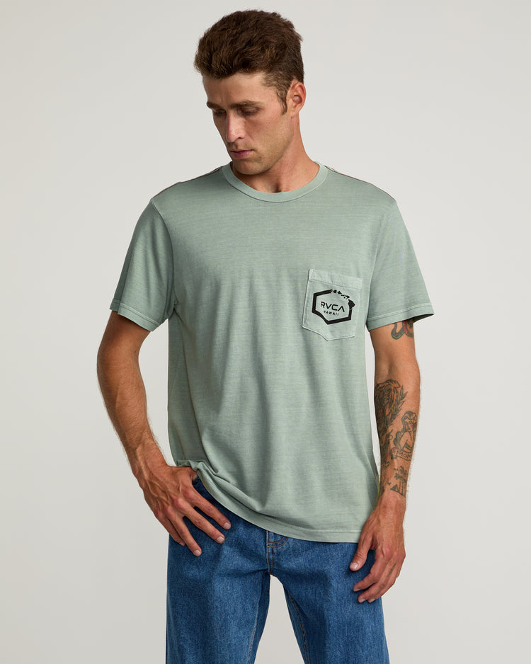 Hawaii Island Hex Pocket Tee - Monument