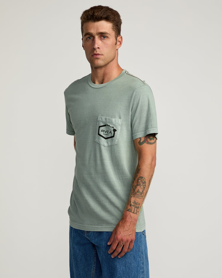 Hawaii Island Hex Pocket Tee - Monument