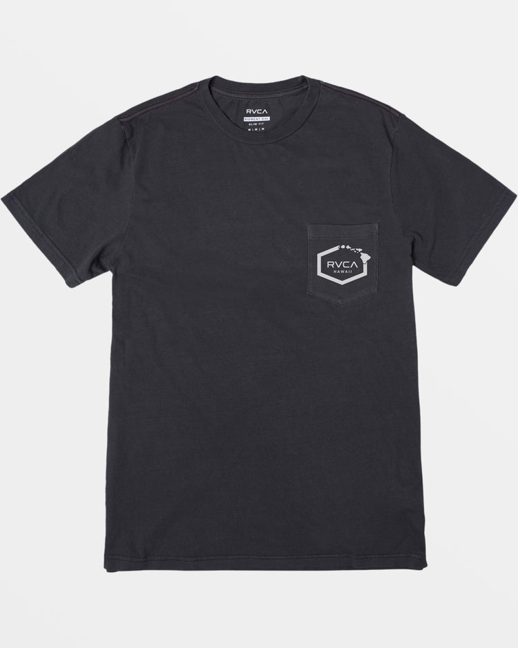 Hawaii Island Hex Pocket Tee - Pirate Black