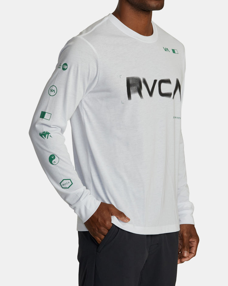 RVCA Radial Sport Tech Long Sleeve Tee - White