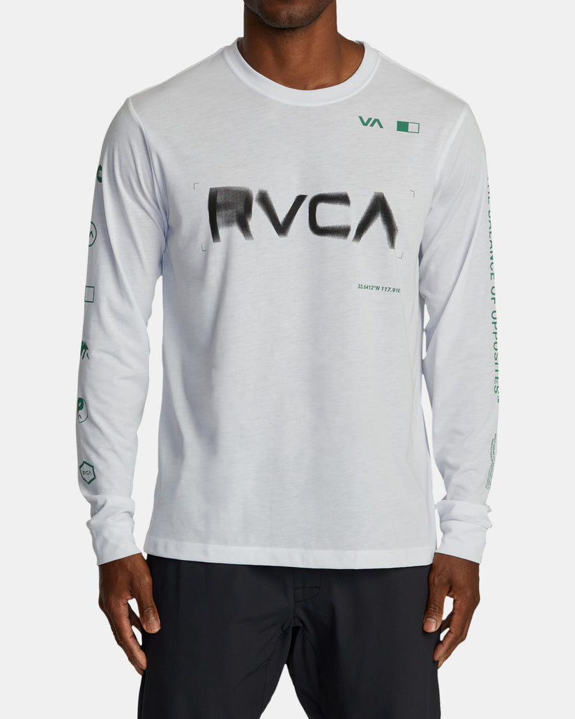 RVCA Radial Sport Tech Long Sleeve Tee - White