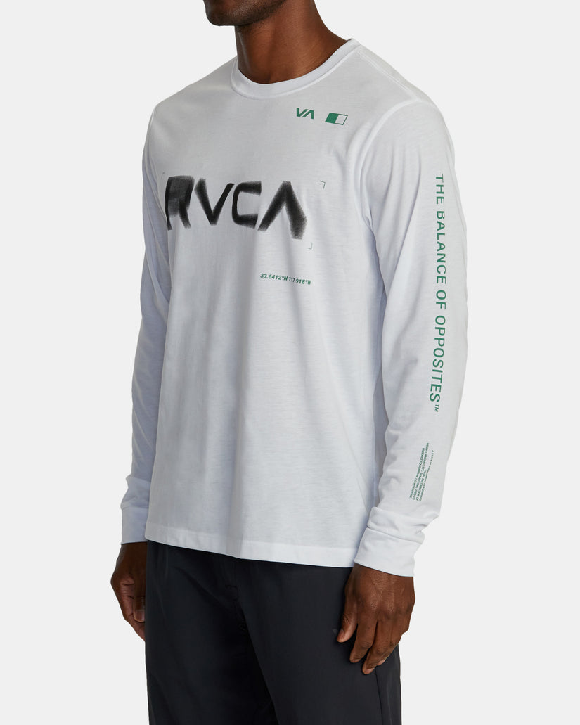 RVCA Radial Sport Tech Long Sleeve Tee - White