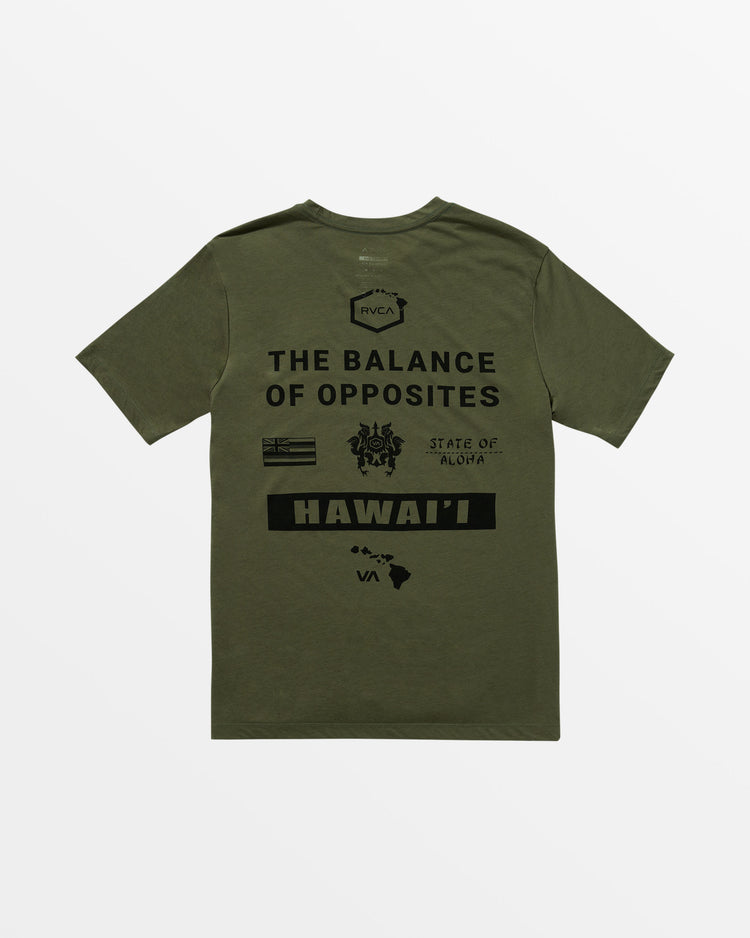 Hawaii All Brand Sport Tech Tee - Olive