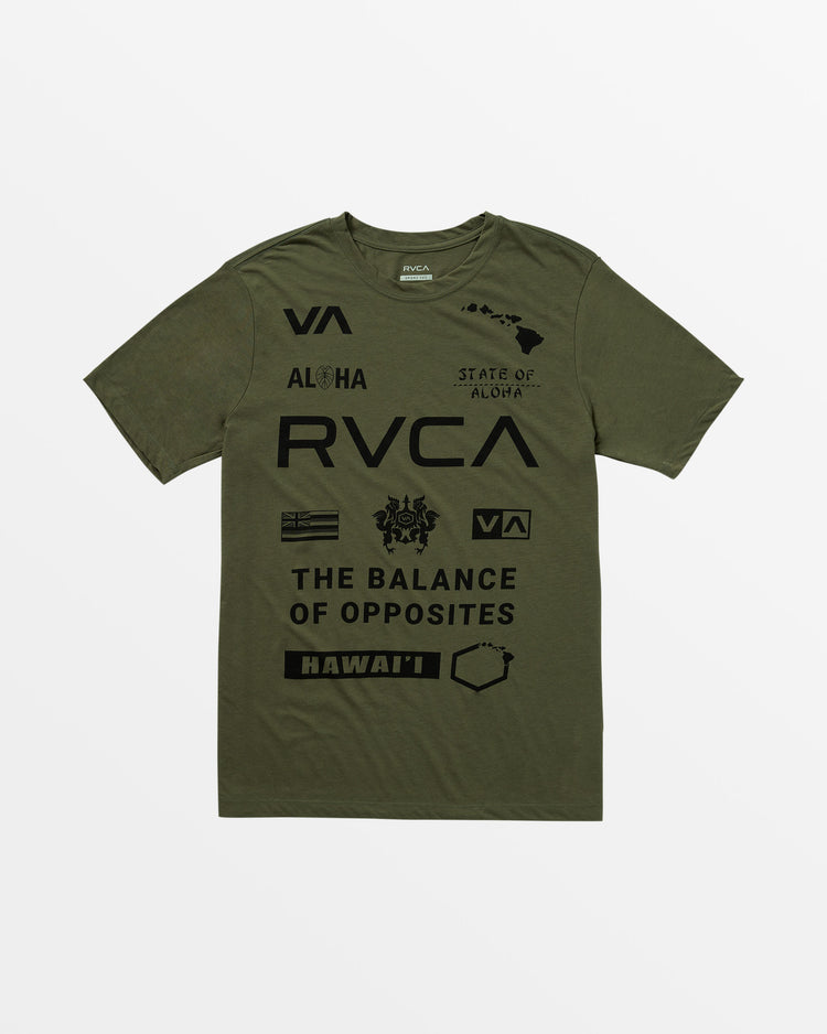 Hawaii All Brand Sport Tech Tee - Olive