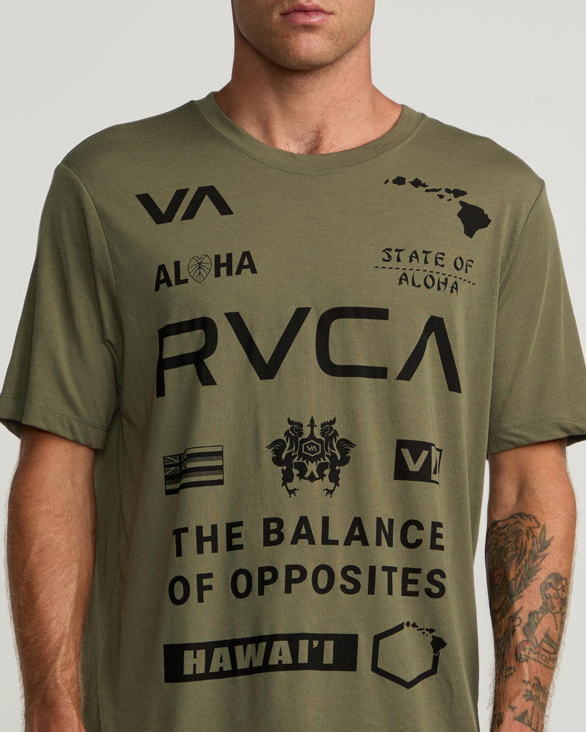 Hawaii All Brand Sport Tech Tee - Olive