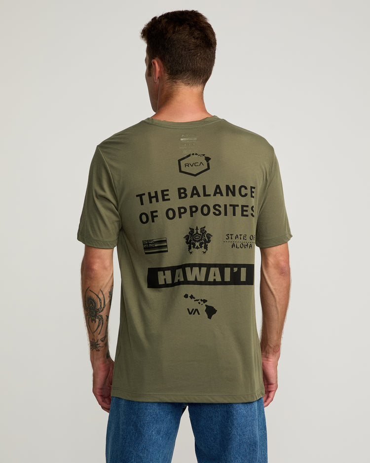 Hawaii All Brand Sport Tech Tee - Olive