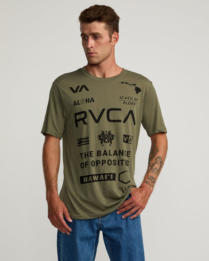 Hawaii All Brand Sport Tech Tee - Olive