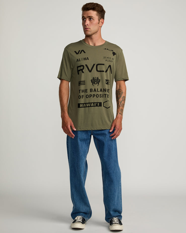 Hawaii All Brand Sport Tech Tee - Olive