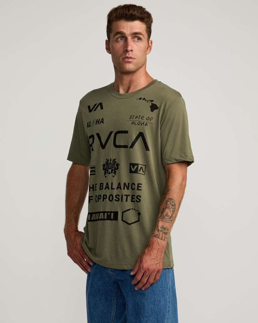 Hawaii All Brand Sport Tech Tee - Olive