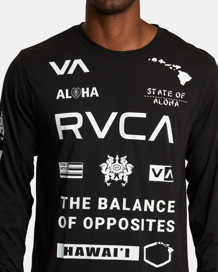 Hawaii All Brand Sport Tech Long Sleeve Tee - Black