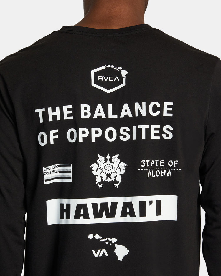 Hawaii All Brand Sport Tech Long Sleeve Tee - Black