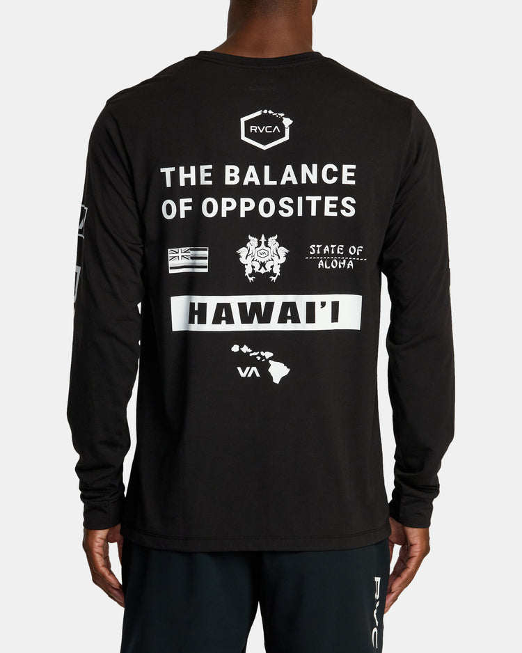 Hawaii All Brand Sport Tech Long Sleeve Tee - Black