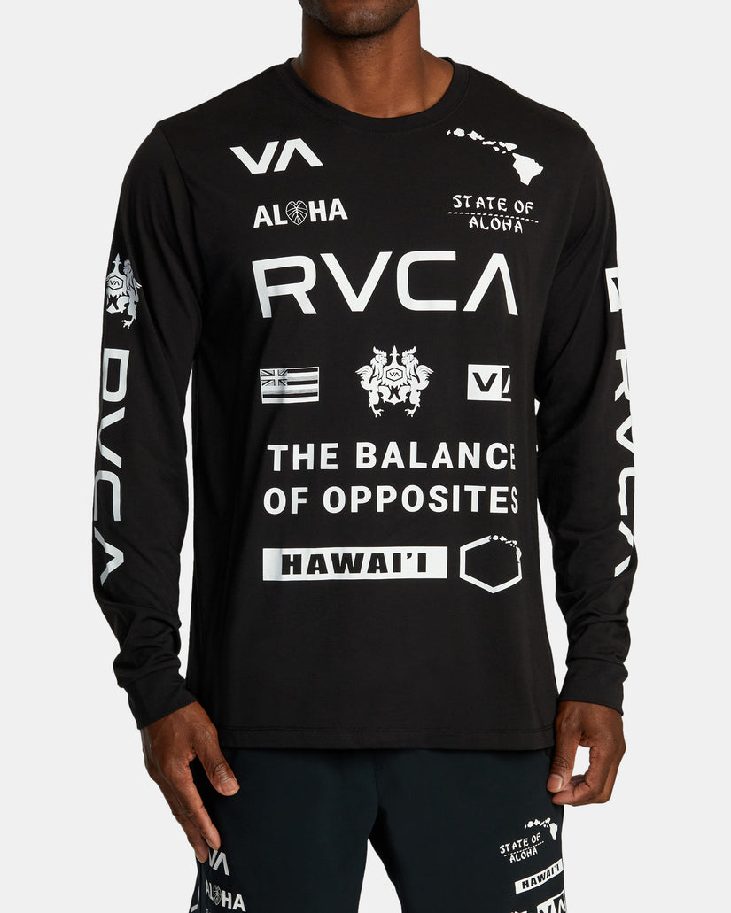 Hawaii All Brand Sport Tech Long Sleeve Tee - Black