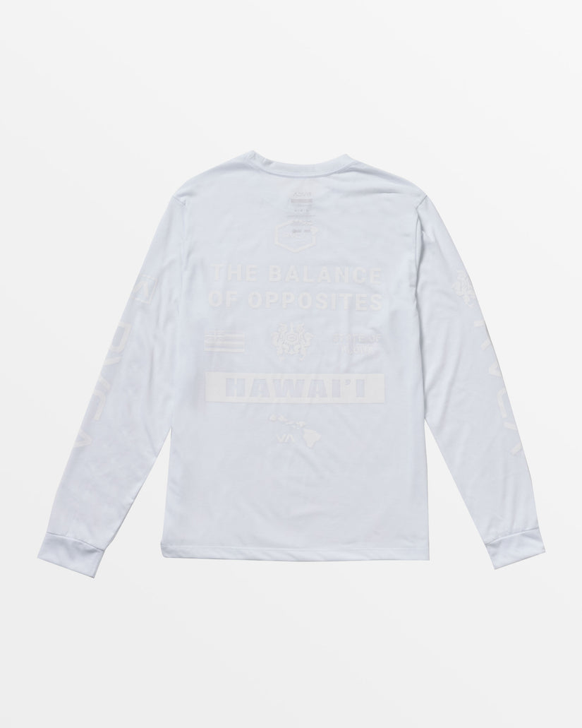 Hawaii All Brand Sport Tech Long Sleeve Tee - White