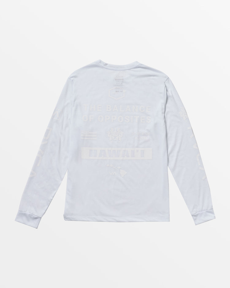 Hawaii All Brand Sport Tech Long Sleeve Tee - White